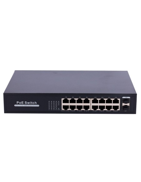 Comprar OEM SW1816POE-GF-250-E Switch PoE - 16 puertos RJ45 + 2 SFP Uplink - 16x 10/100/1000Mbps + 2x 10/100/1000Mbps - 16 Puert