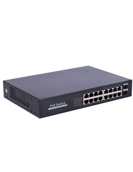 OEM SW1816PoE-GF-250-Eutro de 220 e 16 portas RJ45 + 2 SFP UpLink - 16x 10/100 / 1000Mbps + 2x 10/100 / 1000Mbps - 16 portas Poe