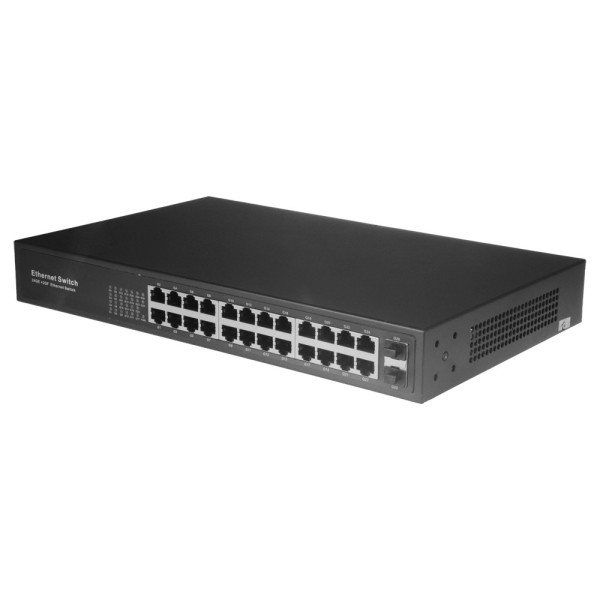 Acquistare SAFIRE SW2624GT-2GF Switch - 24 porte RJ45 + 2 SFP GIGA - Velocità delle porte 10/100/1000 Mbps - Massimo 20W - Plug 