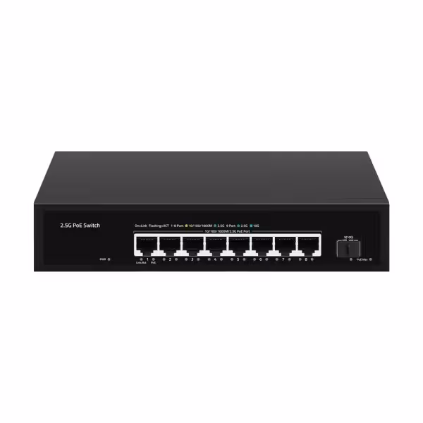 Kaufen OEM SW98HIPOE-2AZXF-150-V2 Switch PoE Multigigabit 2,5Gbps – 8 Ports PoE + 1 SFP-10G-Uplink – Portgeschwindigkeit 2,