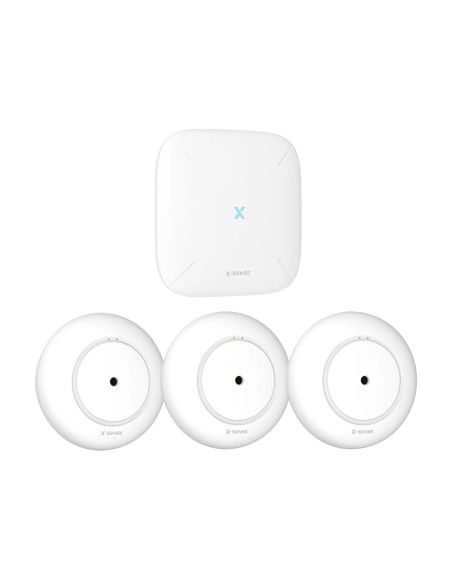 Kaufen X-SENSE SWS54 intelligenter Wasseraustrittsmelder  - Pack mit 3 SWS51 + 1 Basisstation SBS50  - Wi-Fi-Netzwerk 2,4 GHz