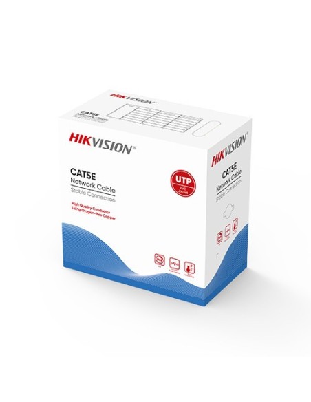 Acheter HIKVISION BASIC DS-1LN5E-E-E HIKBASIC. Câble réseau Cat5E de 305 m avec conducteur en cuivre massif de 0,45 mm et gaine 