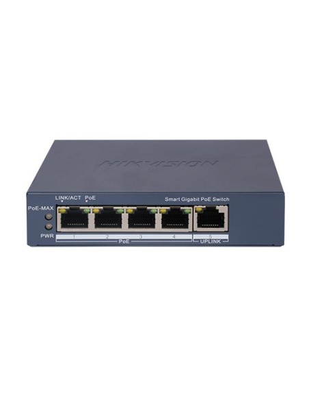 Acquistare HIKVISION BASIC DS-3E1505P-EI HIKBASIC. Switch PoE a 4 porte in rame 10/100/1000 + 1 RJ45 Gigabit. PoE 60W max (30W