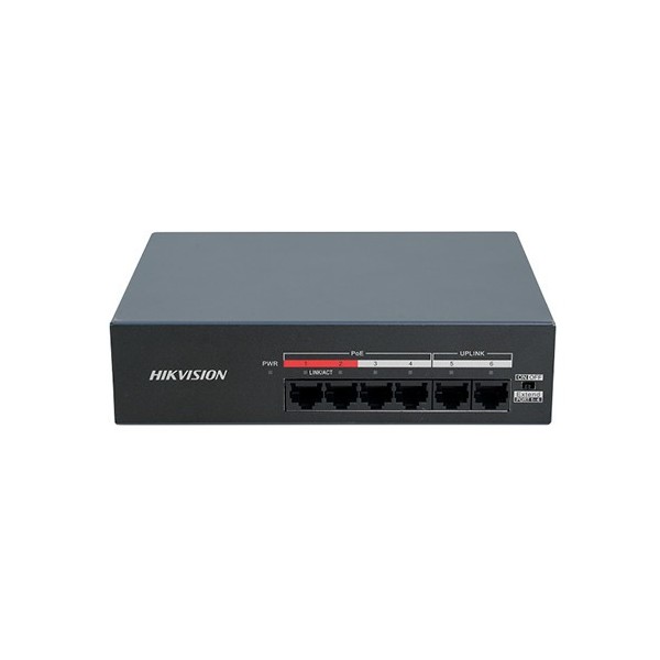 Kaufen HIKVISION BASIC DS-XS06-P HIKBASIC. 6-Port-PoE+-Switch mit 100 Mbit/s (4 erweiterte PoE+-Ports bis 250 m), nicht verwaltb