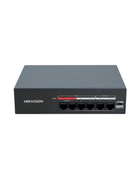 Acquistare HIKVISION BASIC DS-XS06-P HIKBASIC. Switch PoE+ a 6 porte 100Mbps (4 porte PoE+ estese 250 m) non gestibile PoE m