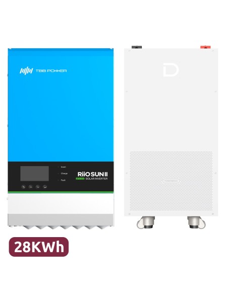 Comprar TBB TBB-RIOSUN2-8KVA-2X-DY-POWERBRICK-14336 Pack Inversor + Batería - Potencia 8000W - 2 entradas MPPT - Inversor, carga