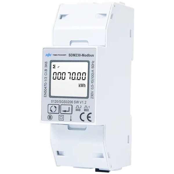 TBB TBB-SDM-230 Smart Meter TBB - fase única | Bidirecional - Compatível com Riio Sun II Inversor - DIN Rail Assembly - Par