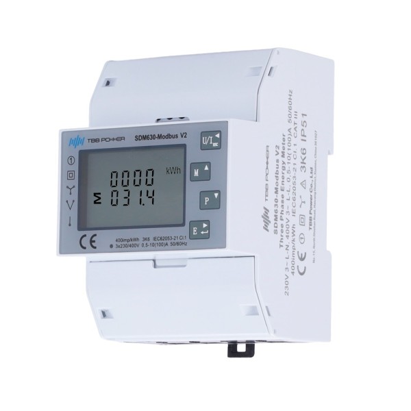 Comprar TBB TBB-SDM-630 Smart Meter TBB - Trifásico | Bidireccional - Compatible con inversor Riio SUN II - Montaje en carril DI