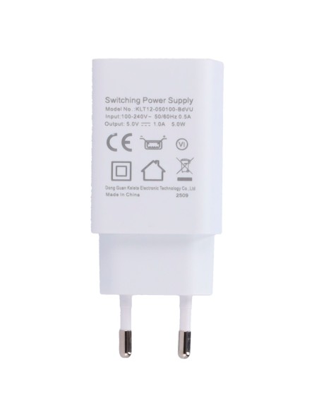 Tedee Tedee-PowerAdapter Alimentador USB - Tipo Europeu Plug - Entrada CA 100-240 V / 0,5 A - Saída USB para DC 5 V / 1 A - Pot