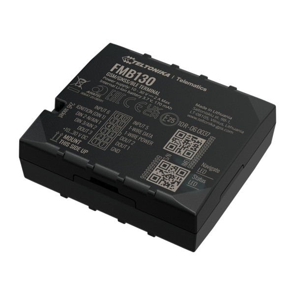 Teltonika TK-FMB130 Avançado Tracker para veículos - Conexão de fiação interna - instalação escondida em Dashboard - 2G e BLE