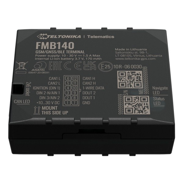 Acquistare TELTONIKA TK-FMB140 Tracker avanzato per veicoli - Connessione cablata interna - Installazione nascosta sotto il crus