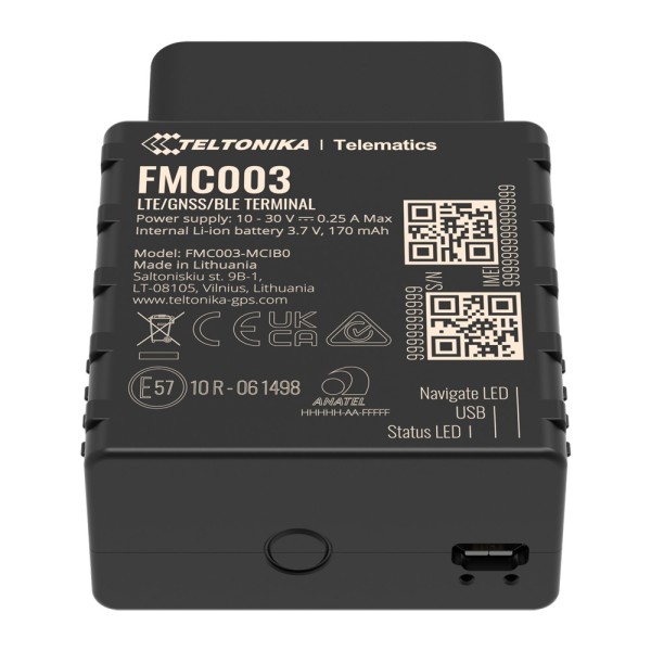 Teltonika TK-FMC003 Plug & Amp Play para veículos - Conexão OBD - Instalação rápida e acessível - 4G, 2G e BLE para TK
