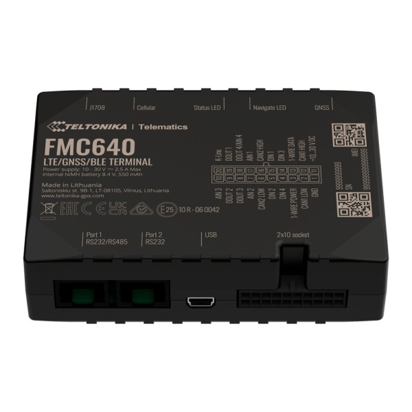 Teltonika TK-FMC640 Professional Tracker para veículos - Conexão de fiação interna - instalação escondida em Dashboard - 4G, 3