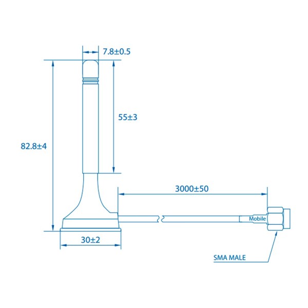 Acquistare TELTONIKA TK-PR1KS210 Teltonika - Antenna magnetica 4G - Frequenza 699~868 e 1850~2690 MHz - Connettore SMA maschio -