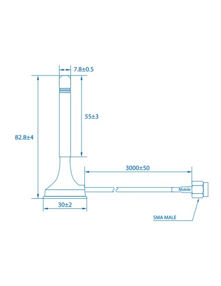 Comprar TELTONIKA TK-PR1KS210 Teltonika - Antena Magnética 4G - Frecuencia 699~868 y 1850~2690 MHz - Conector SMA Macho - Impeda