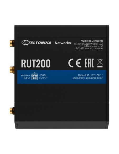Comprar TELTONIKA TK-RUT200 Teltonika Router 4G Industrial - 2 puertos Ethernet RJ45 Fast Ethernet - 4G (LTE) Cat 4 hasta 150Mbp