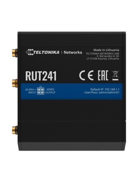 Teltonika Tk-Rut241 Teltonika Router 4G Industrial - 2 portas Ethernet RJ45 RJ45 Rápido Ethernet - 4G (LTE) CAT 4 Até 150Mbps - 