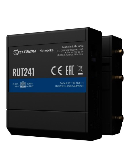 Kaufen TELTONIKA TK-RUT241 Industrie-Router 4G LTE Cat 4 (150/50 Mbps) – Konnektivität Wi-Fi 4 mit Access-Point-Modus – 2 Anschl
