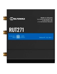 Teltonika Tk-Rut271 Teltonika Router Redcap 5G Industrial - 2 portas Ethernet RJ45 Rápido Ethernet - Redcap 5G até 223Mbps - 1x