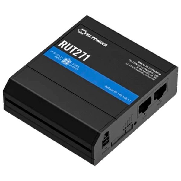 Teltonika Tk-Rut271 Teltonika Router Redcap 5G Industrial - 2 portas Ethernet RJ45 Rápido Ethernet - Redcap 5G até 223Mbps - 1x
