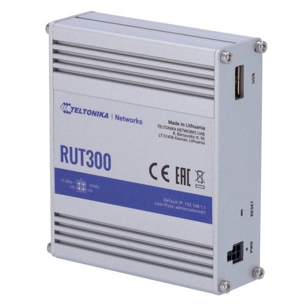 Acquista TELTONIKA TK-RUT300 Router industriale Teltonika - 5 porte Ethernet RJ45 Fast Ethernet - USB 2.0 - 2x ingressi + 2 usci