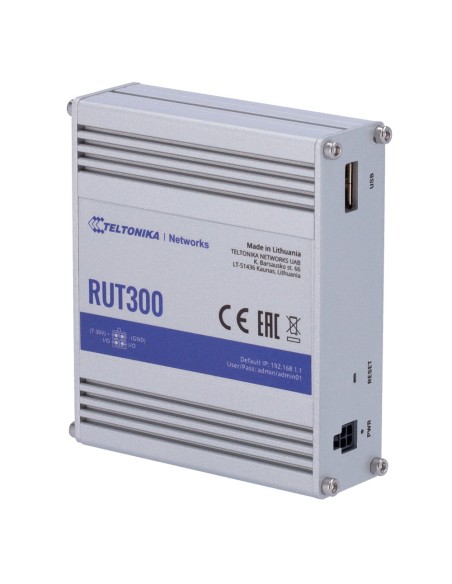 Acquista TELTONIKA TK-RUT300 Router industriale Teltonika - 5 porte Ethernet RJ45 Fast Ethernet - USB 2.0 - 2x ingressi + 2 usci