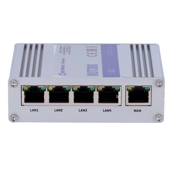 Teltonika TK-Rut300 Teltonika Router Industrial - 5 portas Ethernet RJ45 Rápido Ethernet - USB 2.0 - 2x Bilhetes + 2 Saídas Digi