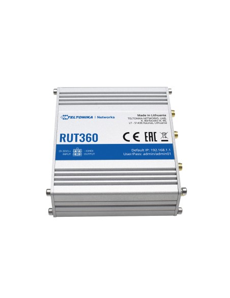 Kaufen TELTONIKA TK-RUT360 Industrie-Router 4G LTE Cat 6 bis zu 300 Mbit/s  
- Konnektivität Wi-Fi 4 (802.11 b/g/n)  
- 2 Anschl