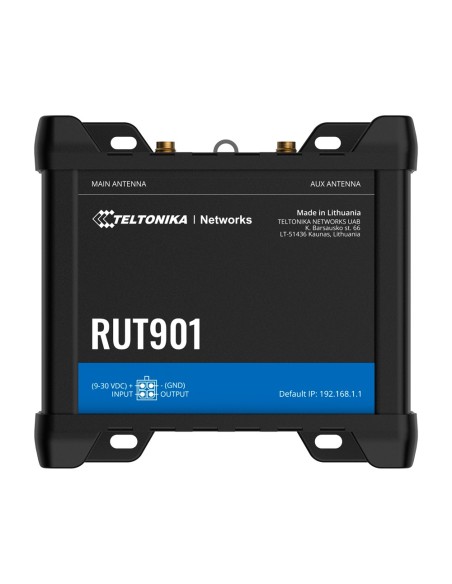 Kaufen TELTONIKA TK-RUT901 Industrie-Router 4G LTE Cat 4 (150/50 Mbps)  
- Ausfallsicherheit mit Dual SIM und automatischem Fail
