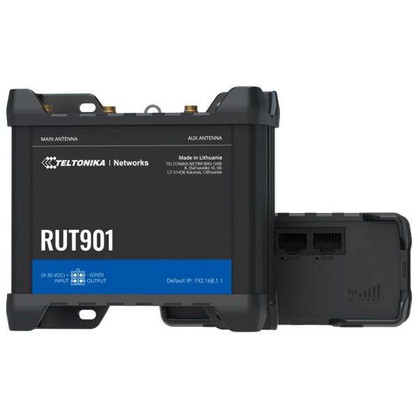 Kaufen TELTONIKA TK-RUT901 Industrie-Router 4G LTE Cat 4 (150/50 Mbps)  
- Ausfallsicherheit mit Dual SIM und automatischem Fail