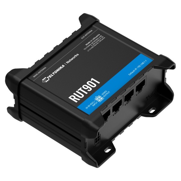 Kaufen TELTONIKA TK-RUT901 Industrie-Router 4G LTE Cat 4 (150/50 Mbps)  
- Ausfallsicherheit mit Dual SIM und automatischem Fail
