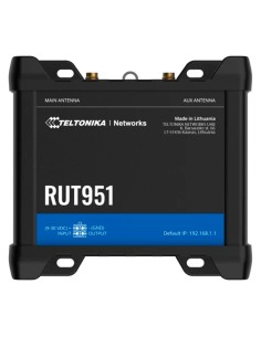 Teltonika Tk-Rut951 Teltonika Router 4G Industrial - 4 portas Ethernet RJ45 RJ45 Rápido Ethernet - Dual Sim 4G (LTE) Cat 4 até 1