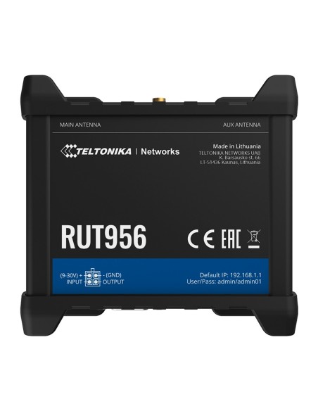 Comprar TELTONIKA TK-RUT956 Teltonika Router 4G Industrial - 4 puertos Ethernet RJ45 Fast Ethernet - Dual SIM 4G (LTE) Cat 4 has