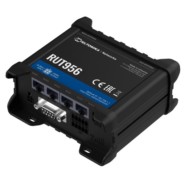 Comprar TELTONIKA TK-RUT956 Router Industrial 4G LTE Cat 4 (150/50 Mbps)  - Interfaces Seriales RS232 y RS485 integradas  - Re