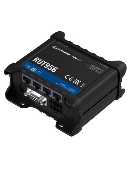 Teltonika Tk-Rut956 Teltonika Router 4G Industrial - 4 portas Ethernet RJ45 RV RJ45 RV RJ45 - Dual SIM 4G (LTE) Gato 4 até 150MB