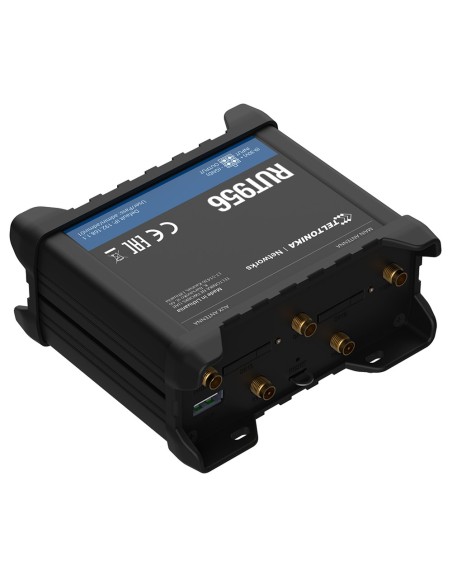 Teltonika Tk-Rut956 Teltonika Router 4G Industrial - 4 portas Ethernet RJ45 RV RJ45 RV RJ45 - Dual SIM 4G (LTE) Gato 4 até 150MB