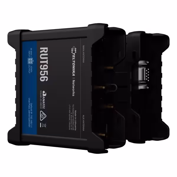 Acheter TELTONIKA routeur industriel TK-RUT956 4G LTE Cat 4 (150/50 Mbps)  
- Interfaces série RS232 et RS485 intégrées  
- Re