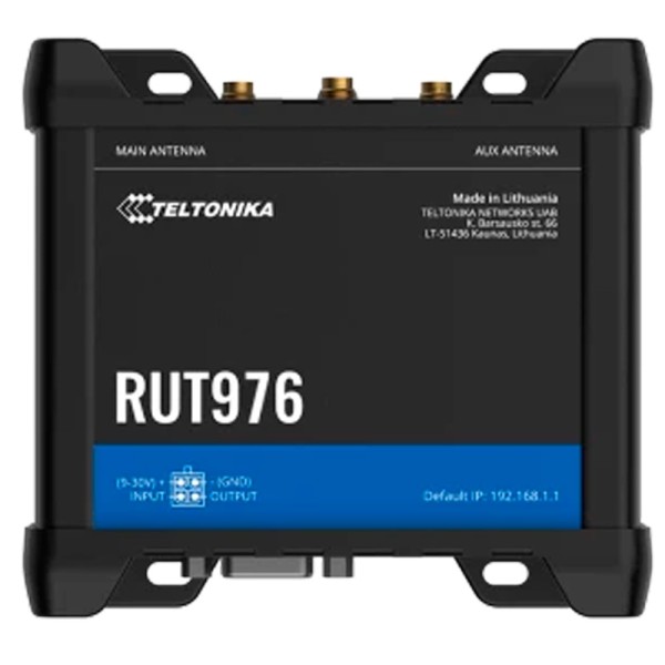 Teltonika TK-Rut976 Teltonika Router 5G Redcap Industrial - 4 portas Ethernet RJ45 RV RV RJ45 - Dual SIM 5G Redcap até 233