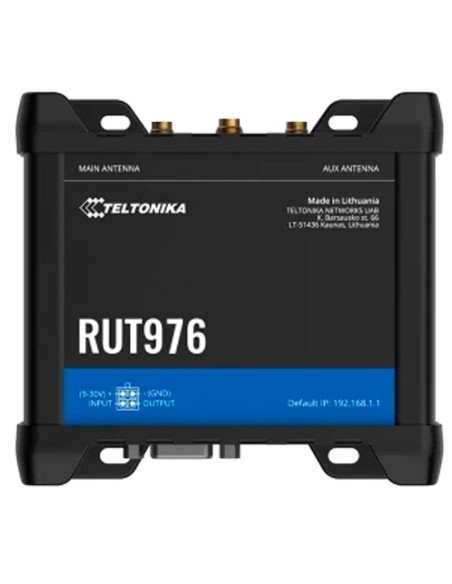 Teltonika TK-Rut976 Teltonika Router 5G Redcap Industrial - 4 portas Ethernet RJ45 RV RV RJ45 - Dual SIM 5G Redcap até 233