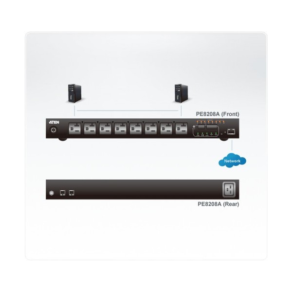 Comprar ATEN 979061 ATEN PDU DE 8 PUERTOS Y 16A/20A CON CONMUTACION Y MONITORIZACION POR PUERTO (PE8208G-AX-G) PE8208G-ATB-G