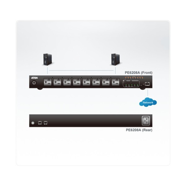 Comprar ATEN 979044 Aten PE6208G unidad de distribución de energía (PDU) 1U Negro 8 salidas AC PE6208G-ATB-G