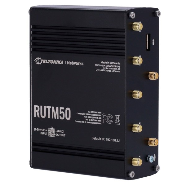 Teltonika Tk-Rutm50 Teltonika Router Industrial 5G - 5G Sub-6GHZ SA / NSA Double SIM - 5 portas 10/100 / 1000Mbps - até 3,4 Gbps