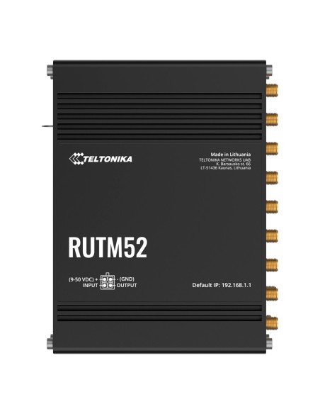 Teltonika TK-Rutm52 Teltonika Router Industrial 5G - Modem Duplo 5G Sub-6GHz SA / NSA - 5 portas 10/100 / 1000Mbps - até 2.1 / 3