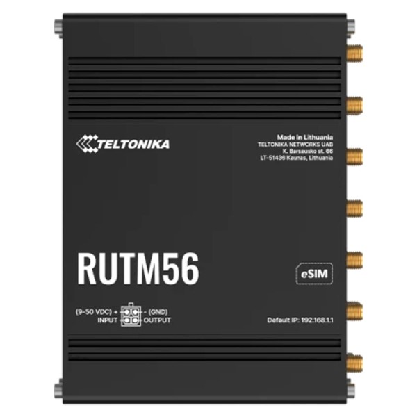 Comprar TELTONIKA TK-RUTM56 Router Industrial Dual Modem: 1x 5G y 1x 4G Cat 4  - Conectividad 5G ultra rápida hasta 3.4 Gbps  