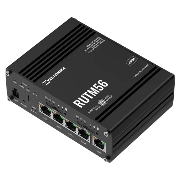 Comprar TELTONIKA TK-RUTM56 Router Industrial Dual Modem: 1x 5G y 1x 4G Cat 4  - Conectividad 5G ultra rápida hasta 3.4 Gbps  