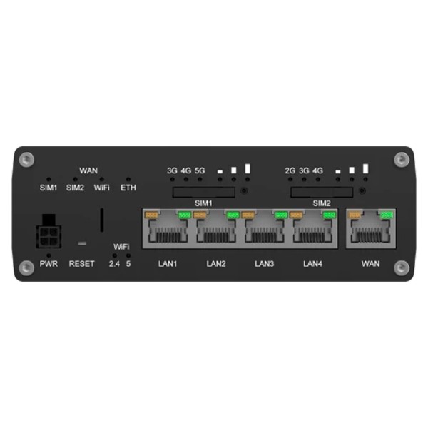 Comprar TELTONIKA TK-RUTM56 Teltonika Router Industrial 5G - Doble modem (1x Modem 5G , 1x Modem 4G) - 5 puertos 10/100/1000Mbps