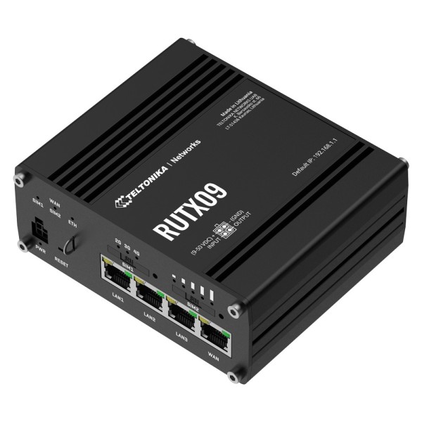 Comprar TELTONIKA TK-RUTX09 Router Industrial 4G LTE Cat 6 hasta 300 Mbps - Resiliencia total con doble SIM y auto-failover - 4 