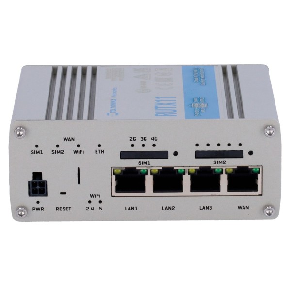 Teltonika TK-Rutx11 Teltonika Router 4G Industrial - Dual Sim 4G Cat 6 - Wi-Fi 5 - Bluetooth Le 4.0 - Posicionamento GNSS - 4 P