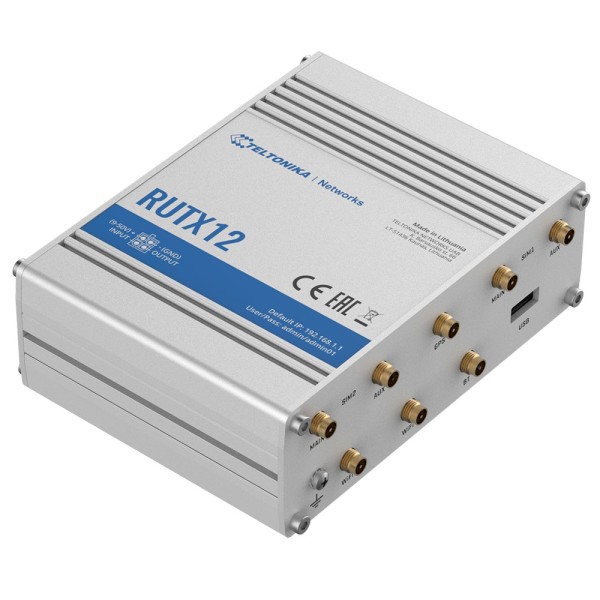 Kaufen TELTONIKA TK-RUTX12 Industrie-Router Dual LTE Cat 6 bis zu 600 Mbit/s  
- Sofortiges Failover mit Dual-SIM und eSIM  
- W