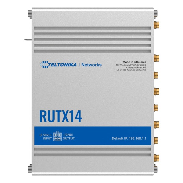 Acquista TELTONIKA TK-RUTX14 Router industriale 4G LTE Cat 12 fino a 600 Mbps  
- Resilienza totale con doppia SIM e auto-failov